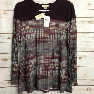 NWT Tru Self Sweater Fall Suede Top Burgun…